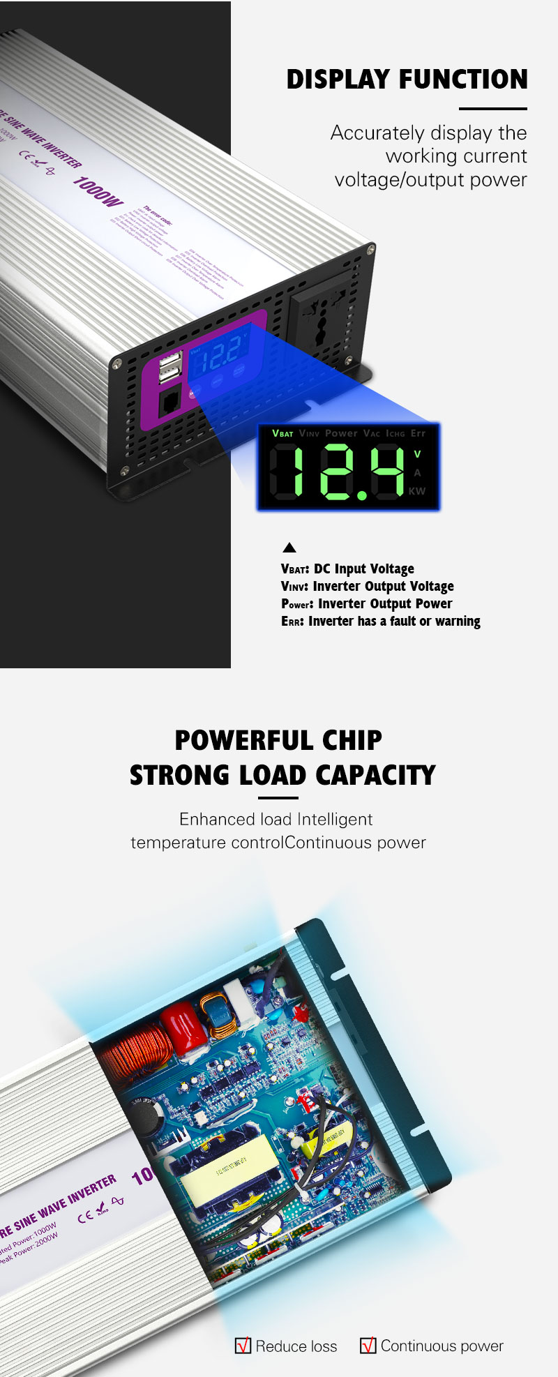 BELTTT 1000W 2000W 3000W inverter